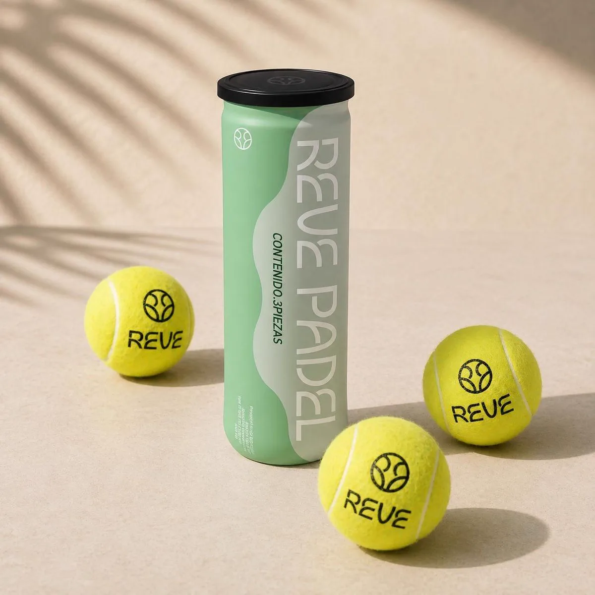 Bote de tres pelotas de pádel Reve Padel