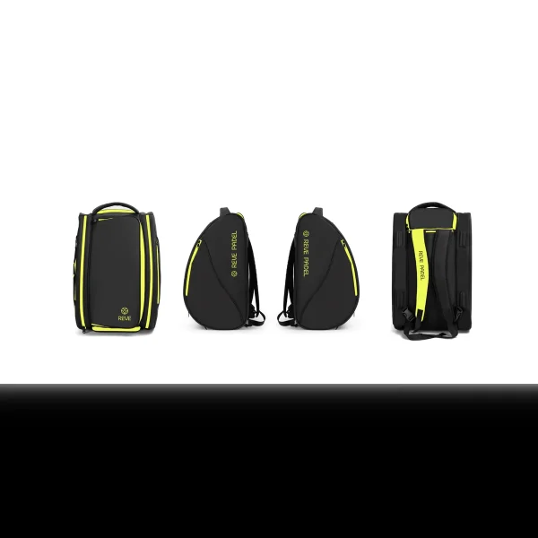 Paletero de pádel PRO negro y amarillo flúor