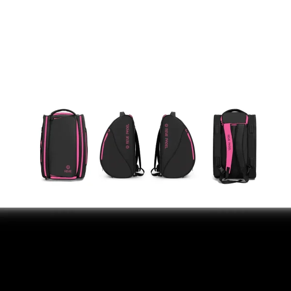 Paletero de pádel PRO negro y rosa flúor