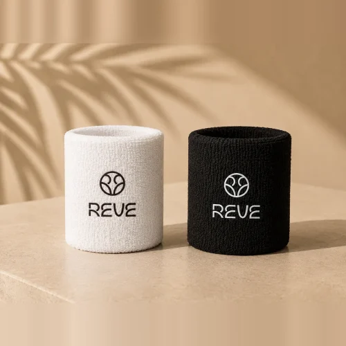 Muñequera deportiva REVE en blanco y negro